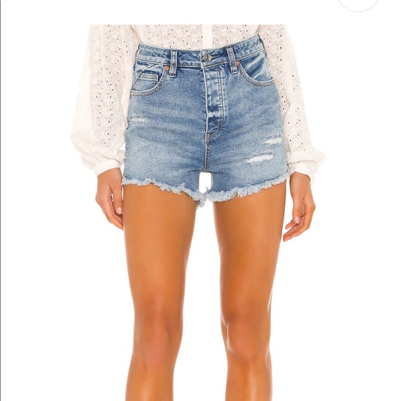 FREE PEOPLE HIGH WASTED denim shorts size 27 SOLD - Picture 1 of 7